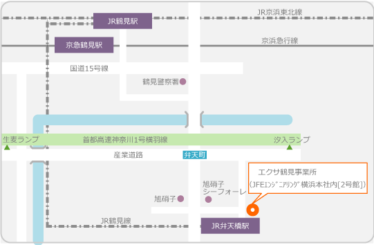 鶴見事業所地図