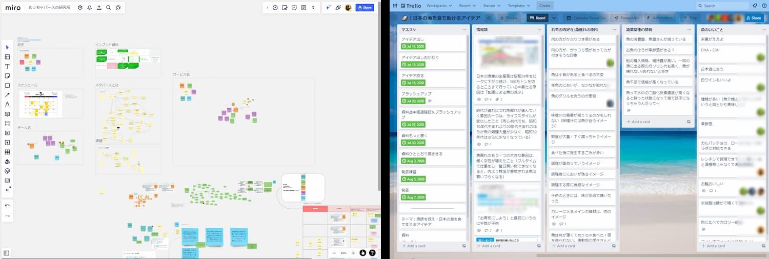 miroとTrello活用の様子
