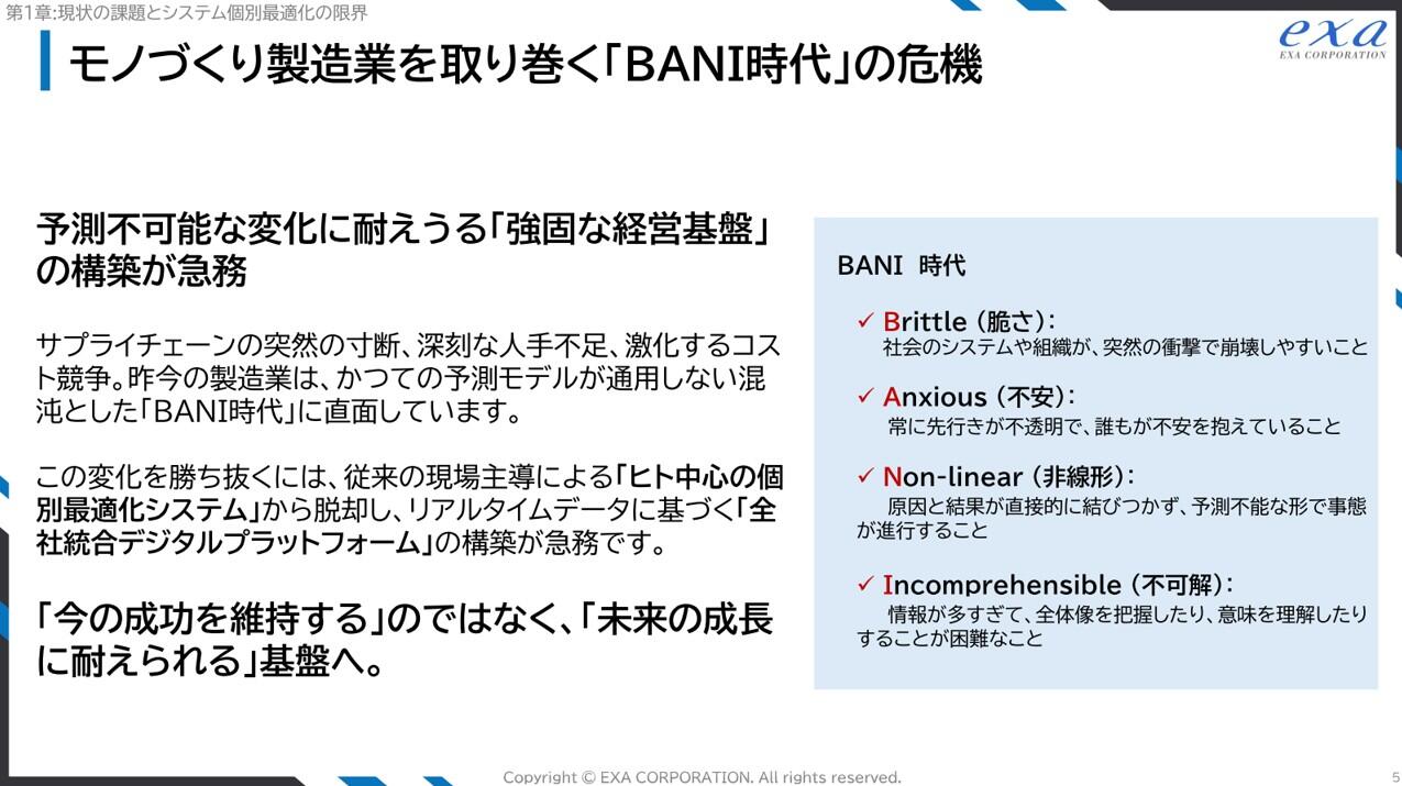 モノづくり製造業を取り巻く「BANI時代」の危機