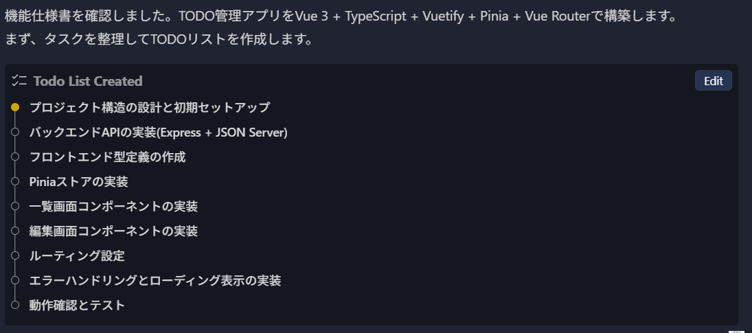 TODOリストの作成