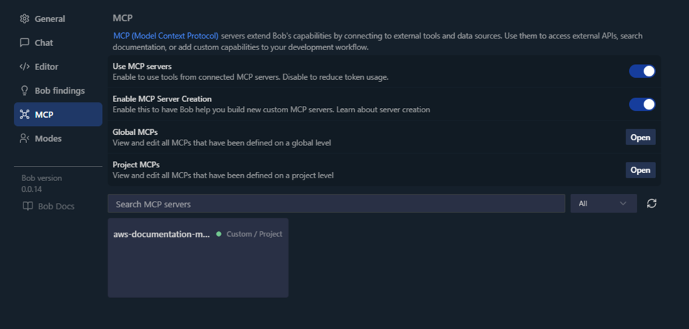 Bob側の設定確認