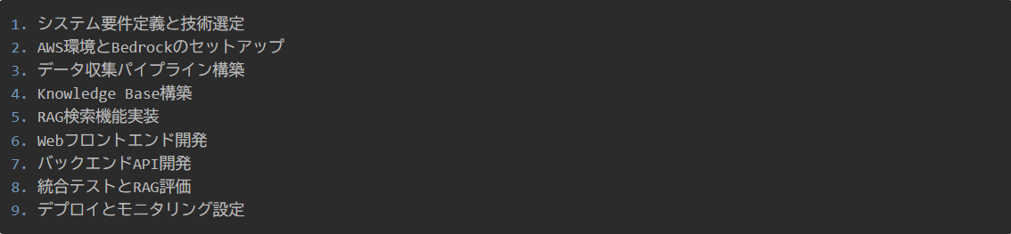 実装計画のステップ